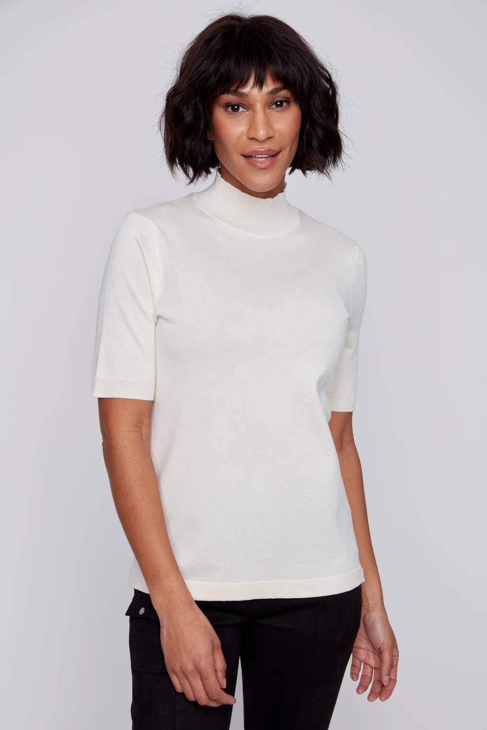 New Coco Y Club Mock Turtle Pull-On Tee In Ivory